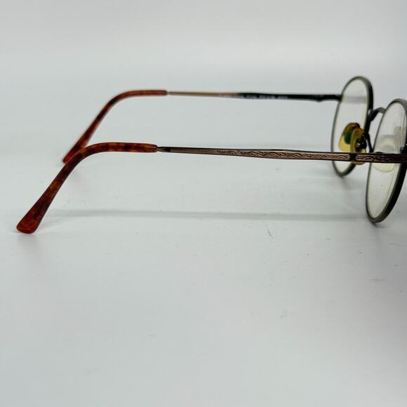 Brown eyeglasses Frames Round Gold 50-16-023 Frame Hong Kong H17788 - Picture 4 of 7